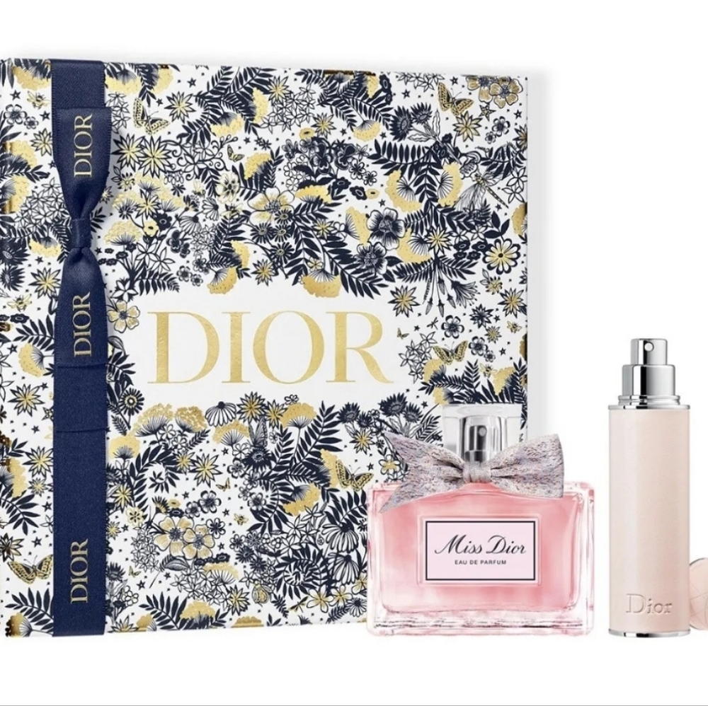Miss Dior 2 Pcs Limited Holiday Edition Gift set Eau De Parfum Edp Travel Spray